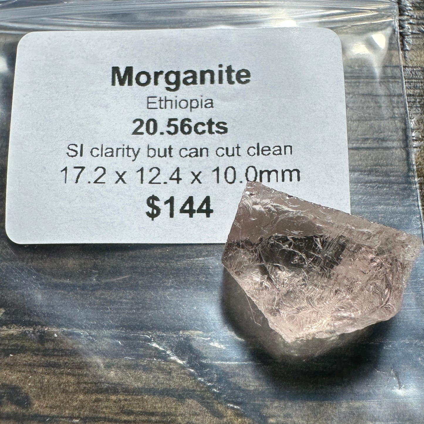20.56ct Ethiopian MORGANITE Facet Rough