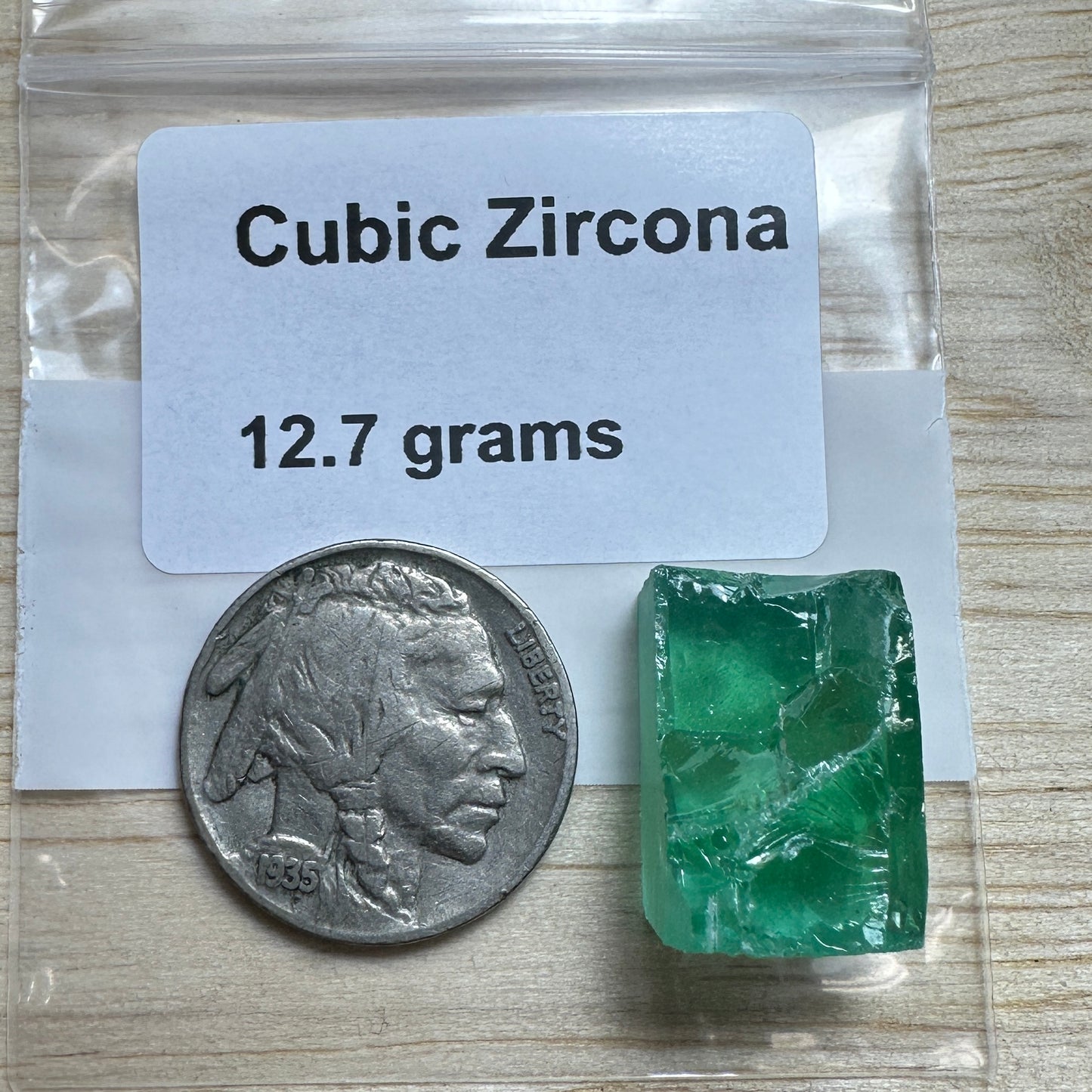 12.7 gram CUBIC ZIRCON Facet Rough