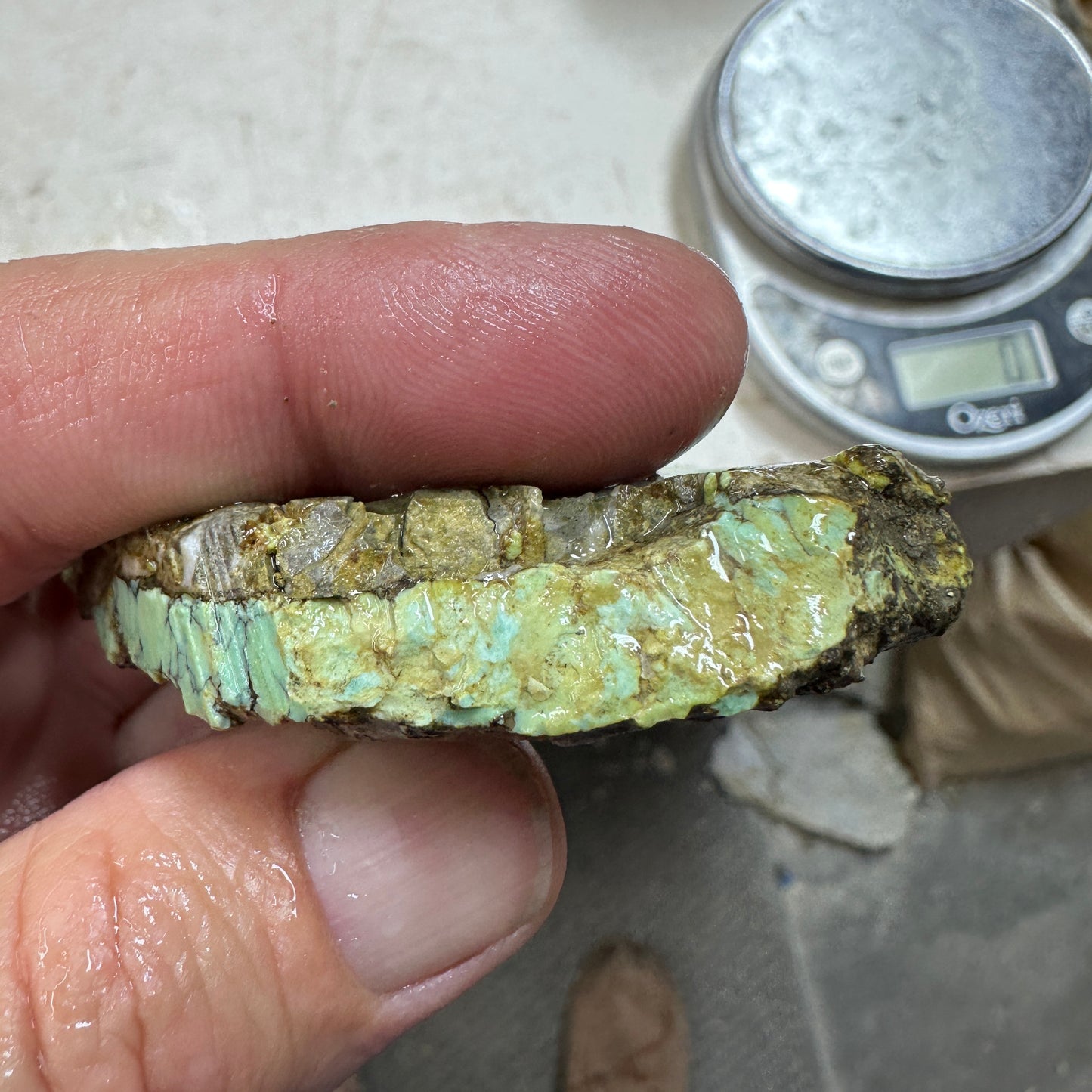 BROKEN ARROW VARISCITE Trimmed Rough Slab - 80 grams
