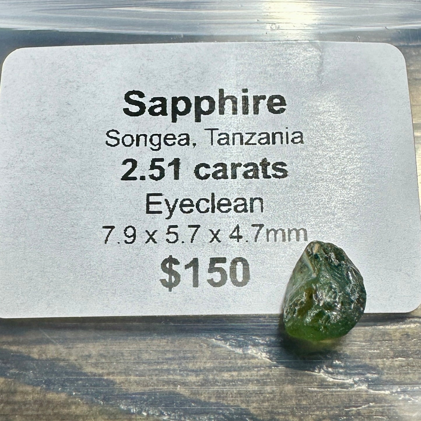2.51ct SONGEA SAPPHIRE Facet Rough