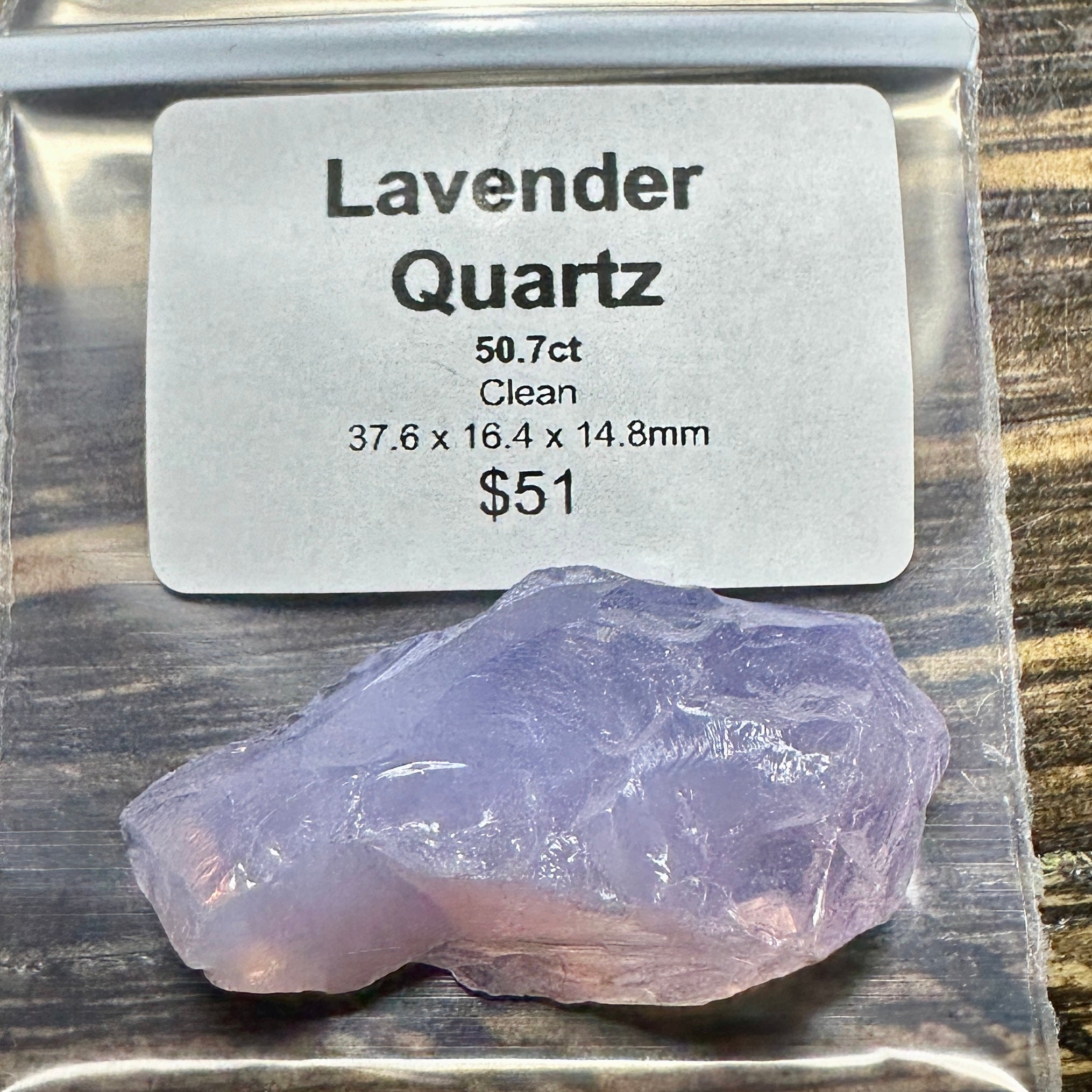 50.7ct LAVENDER QUARTZ Facet Rough – SilverHill Lapidary