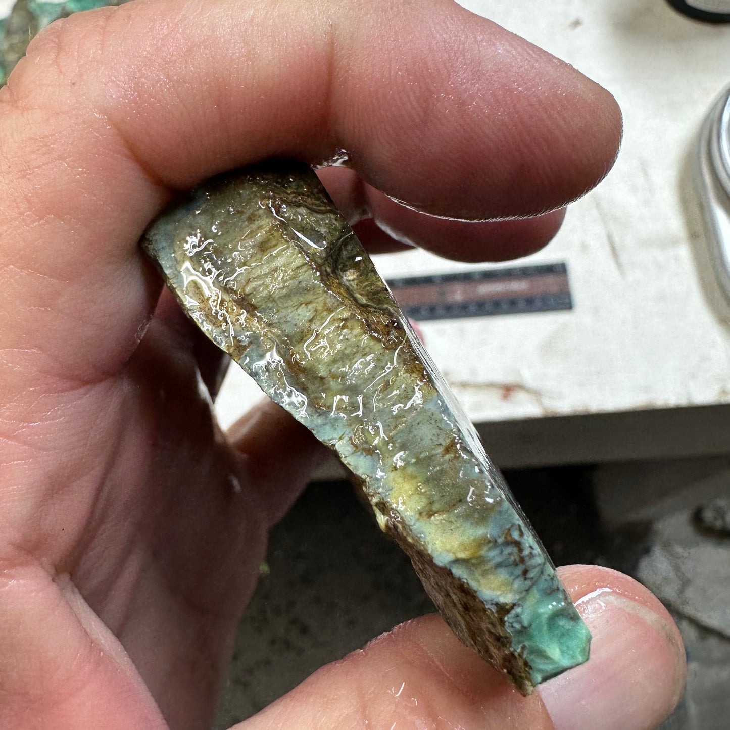 BROKEN ARROW VARISCITE Trimmed Rough Slab - 152 grams