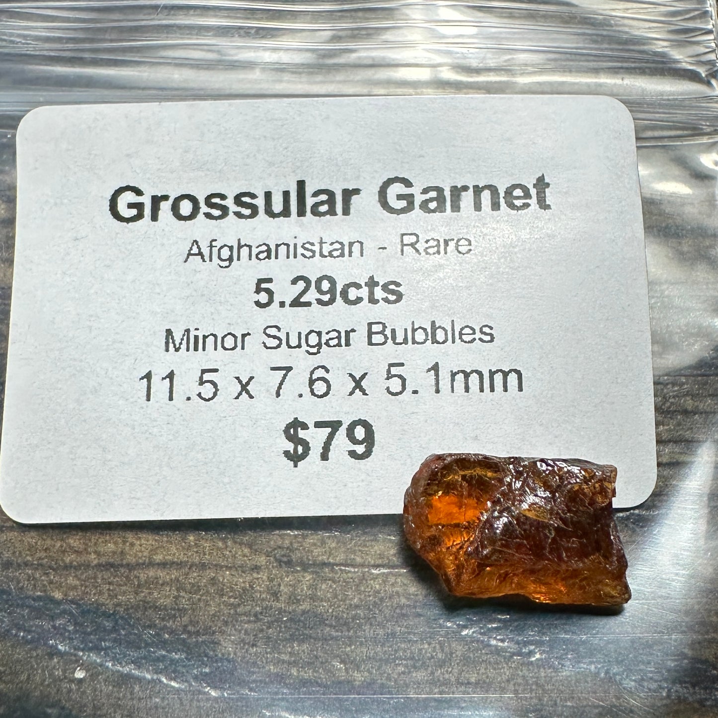 5.29ct Afghan GROSSULAR GARNET Facet Rough