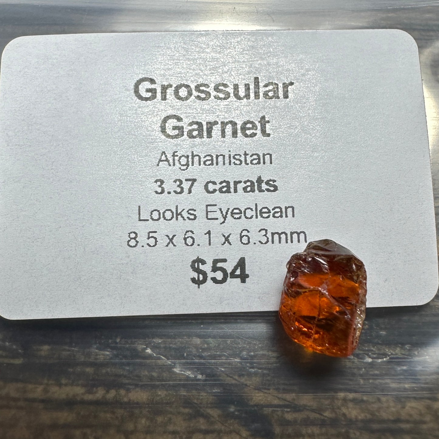 3.37ct GROSSULAR GARNET Facet Rough