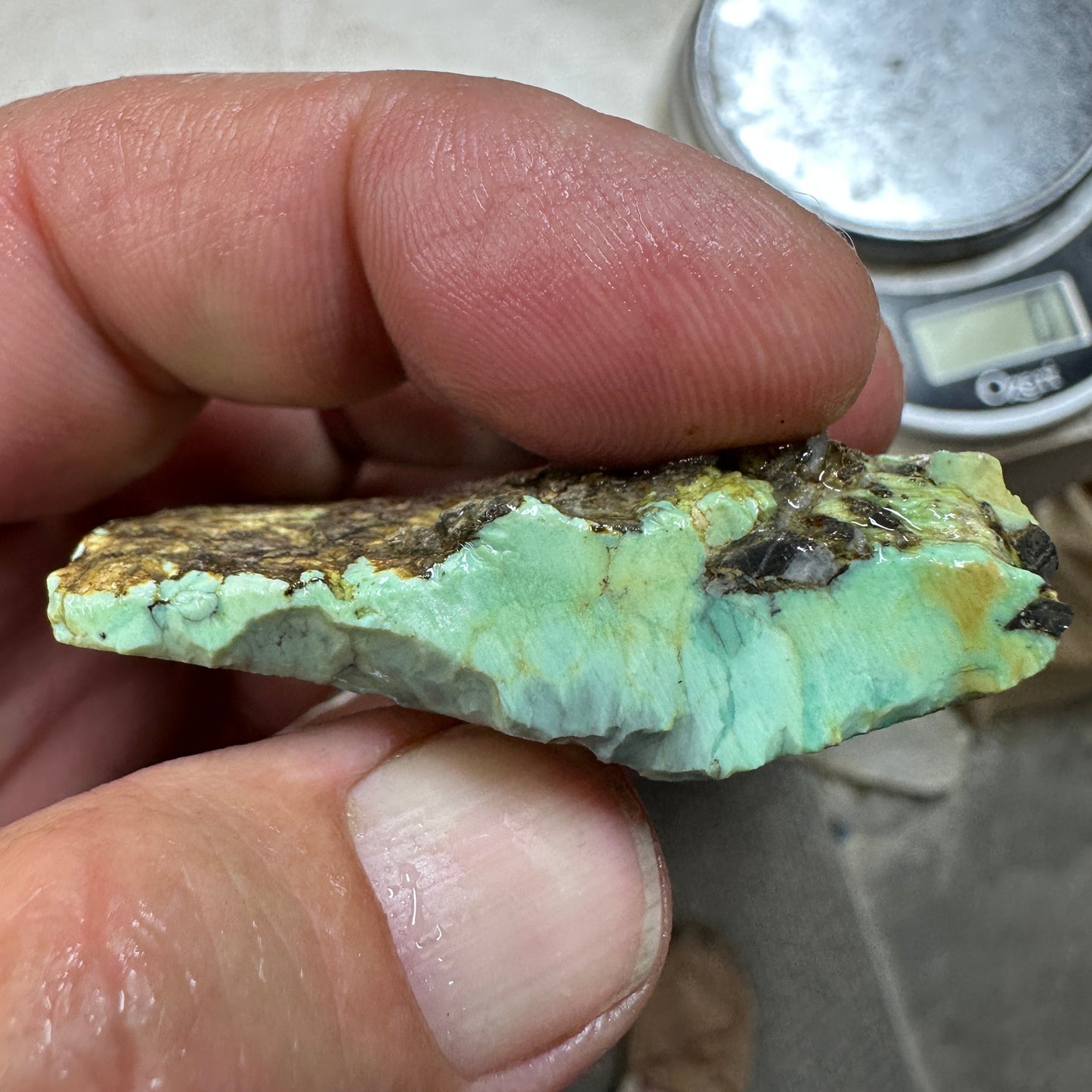 BROKEN ARROW VARISCITE Trimmed Rough Slab - 89 grams
