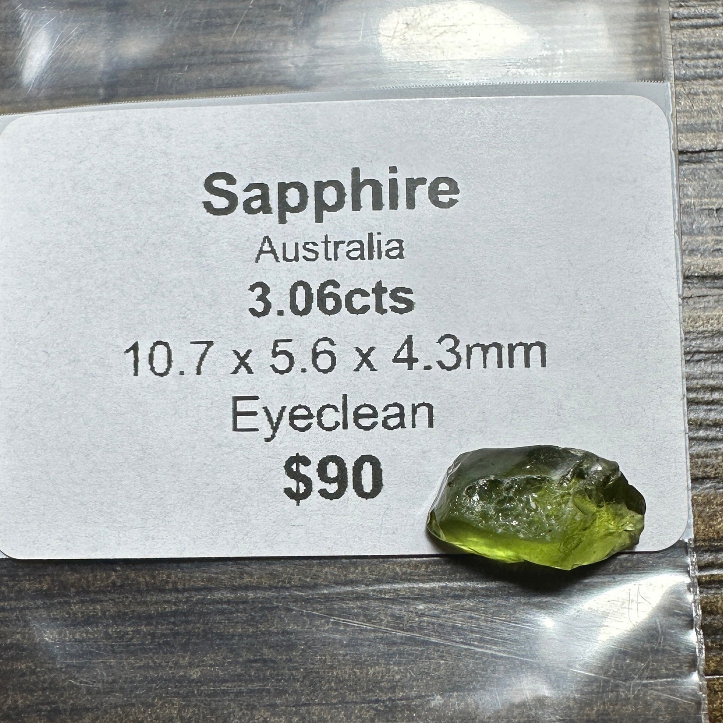 3.06ct AUSTRALIAN SAPPHIRE Facet Rough