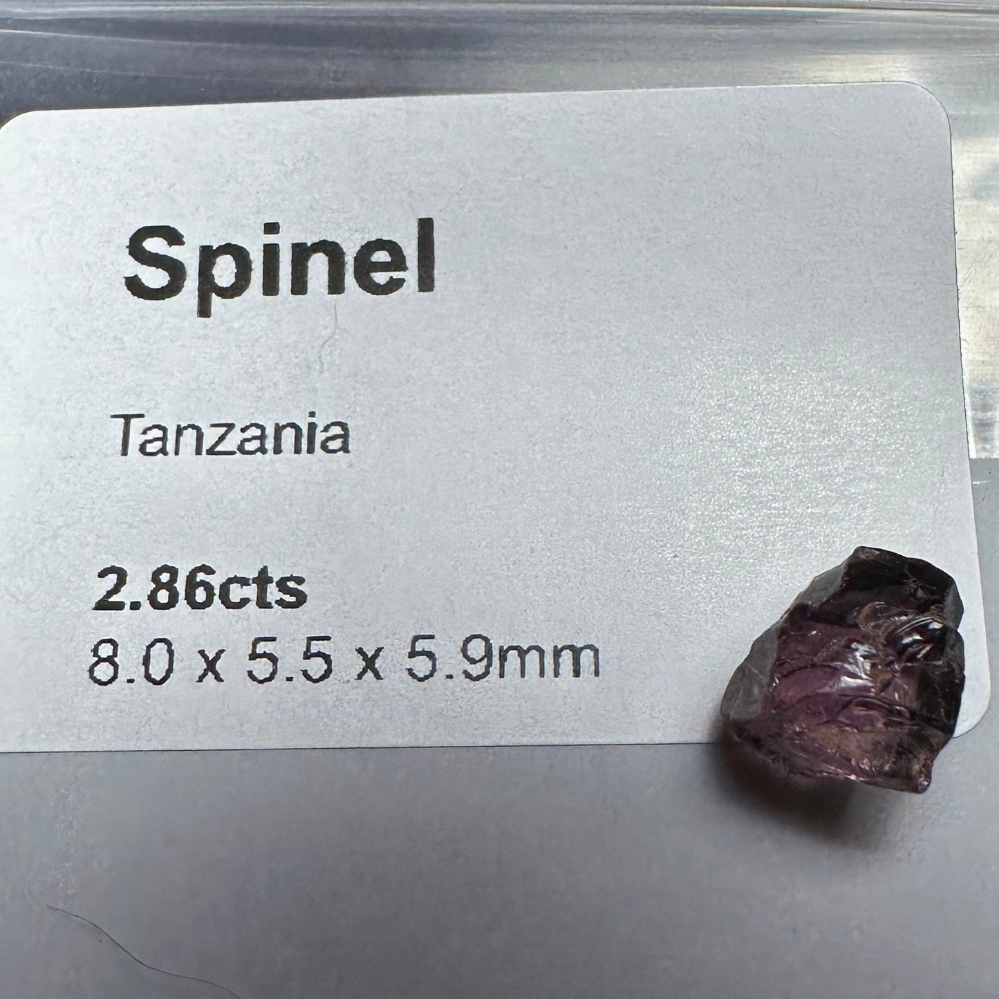 2.86ct Lavender SPINEL Facet Rough