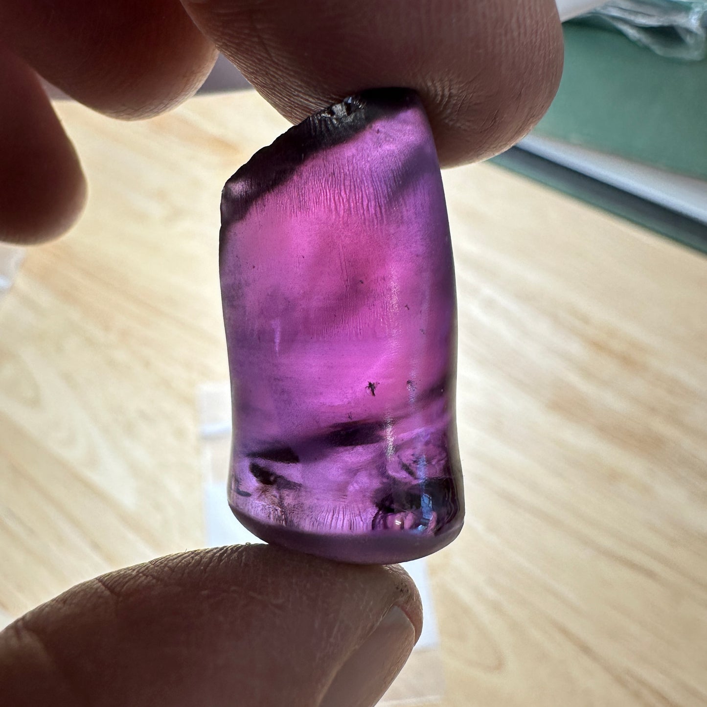 Djeva Amethyst FLAME FUSION LAB SAPPHIRE Facet Rough 13.10g