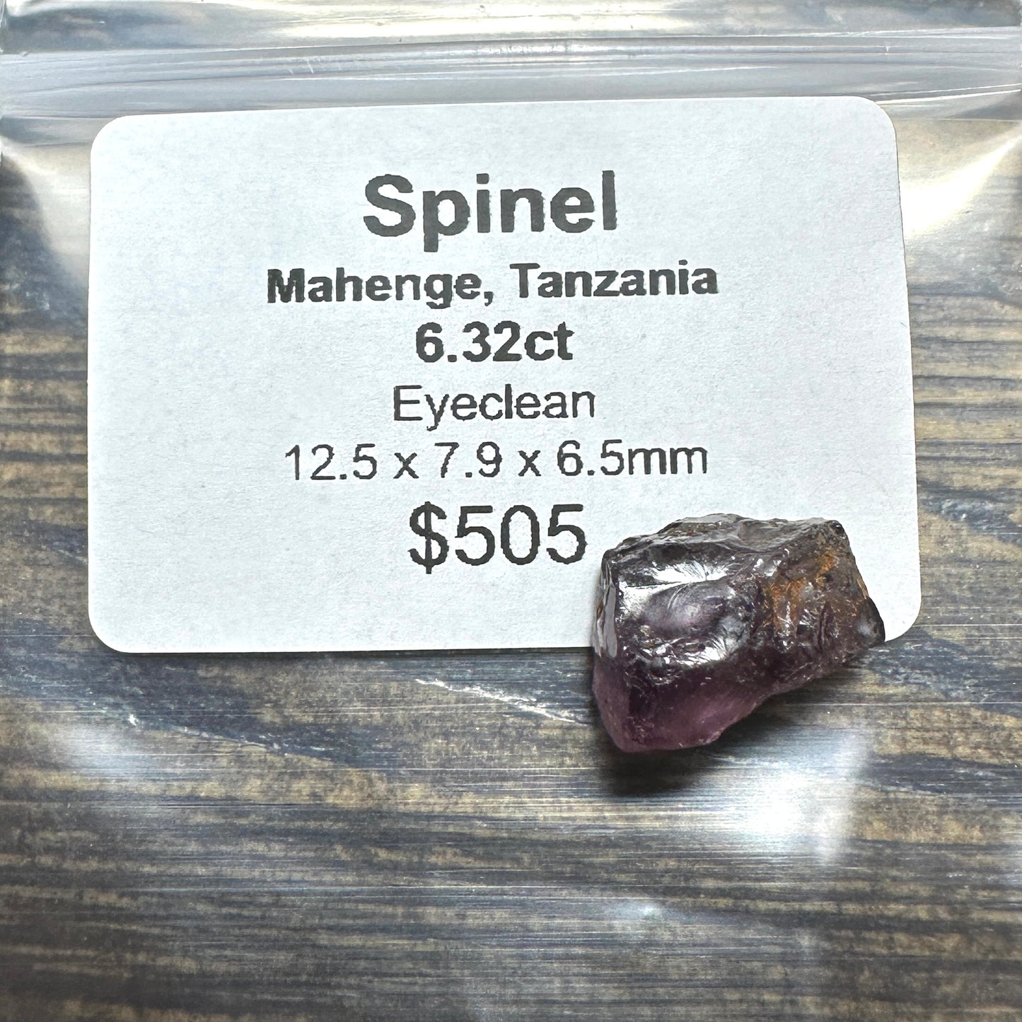 6.32ct LAVENDER SPINEL Facet Rough