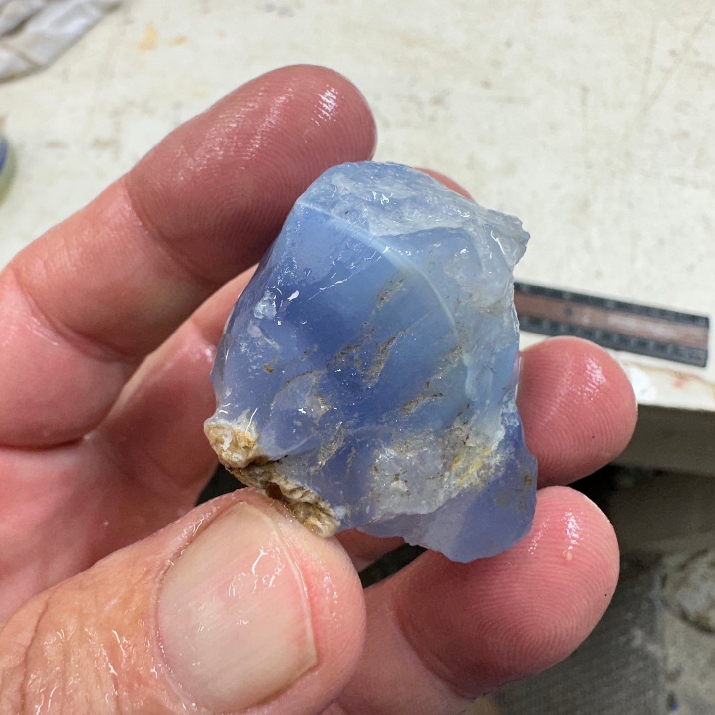 Ethiopian BLUE AGATE Rough - 80.3 grams