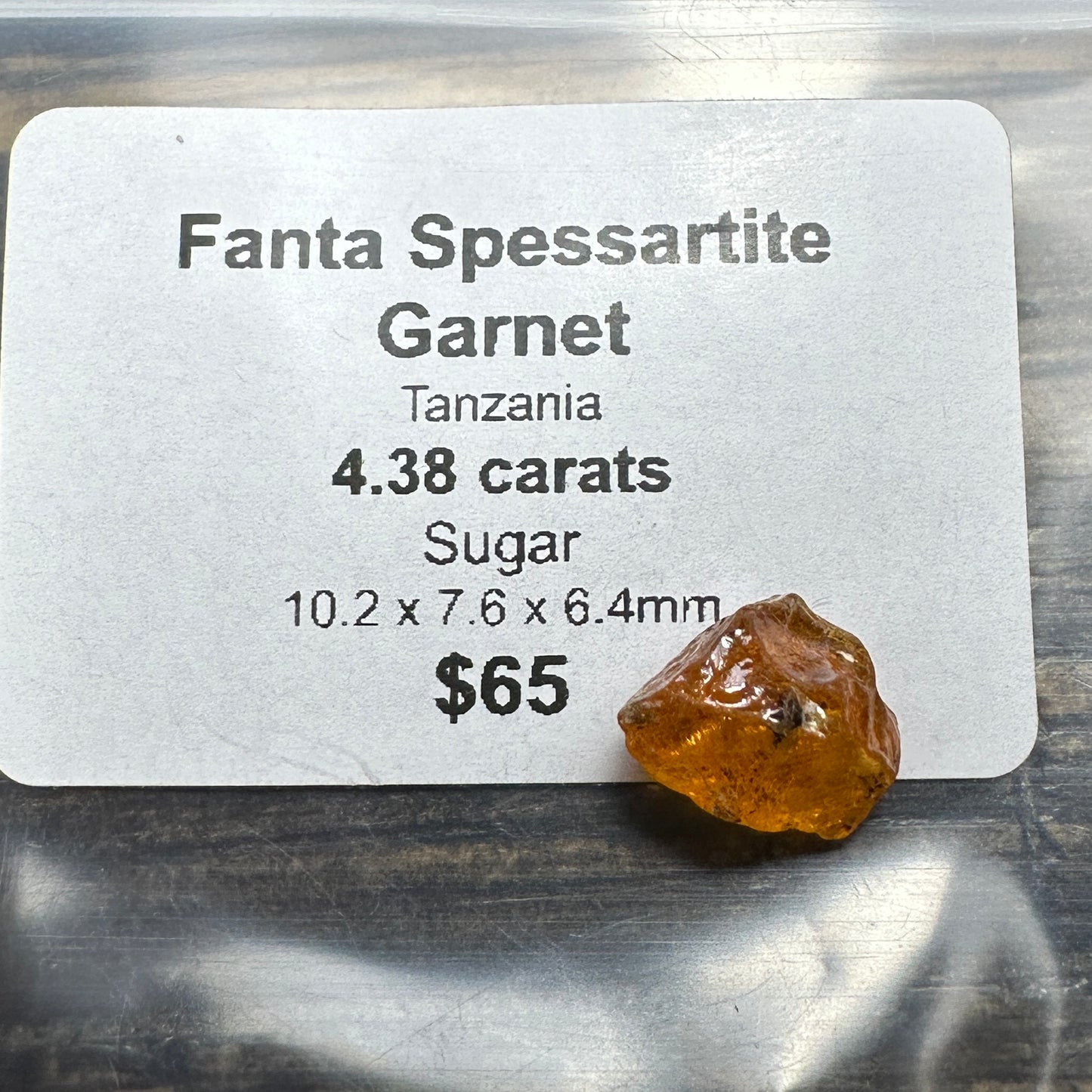 4.38ct FANTA SPESSARTITE GARNET Facet Rough
