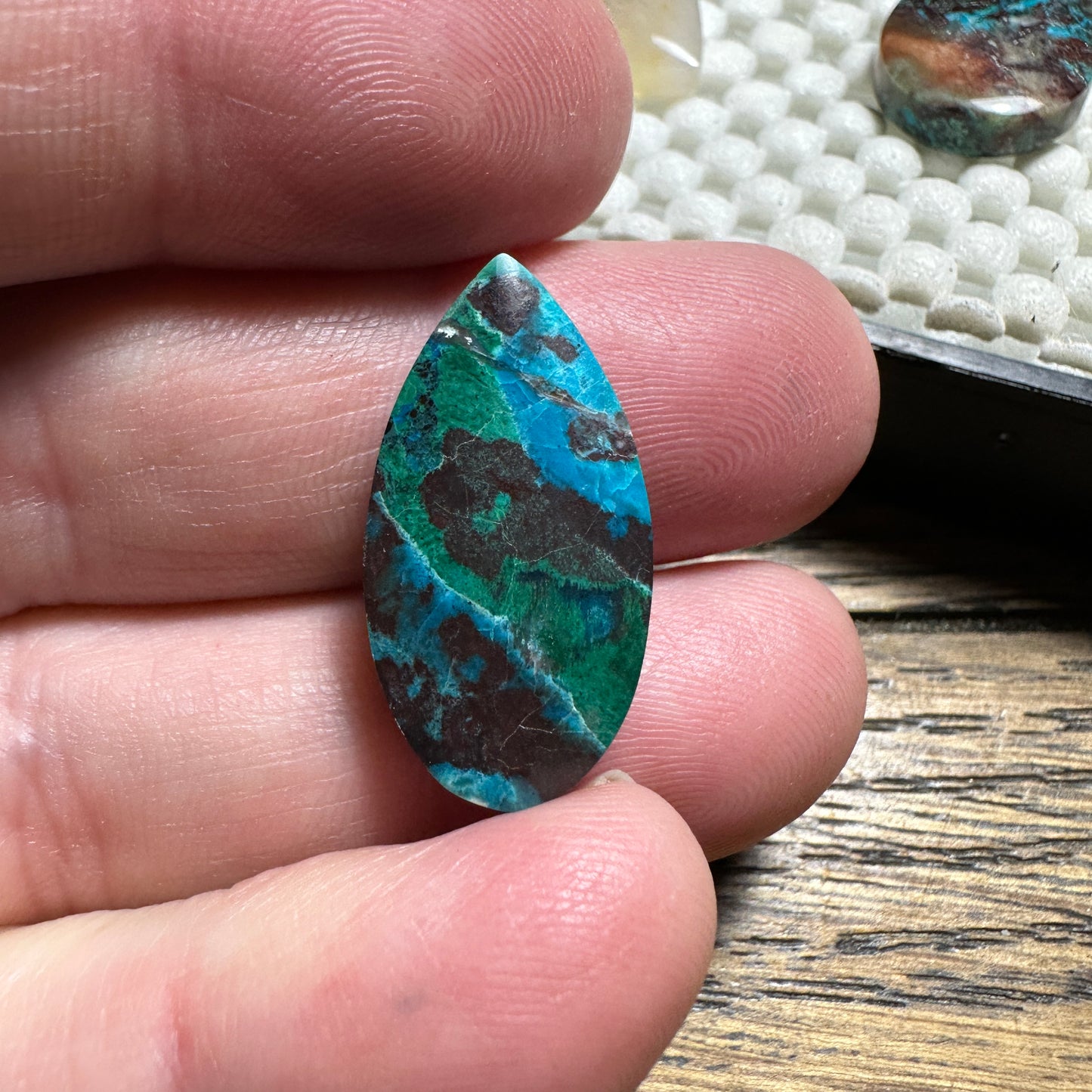 CHRYSOCOLLA MALACHITE CUPRITE cabochon