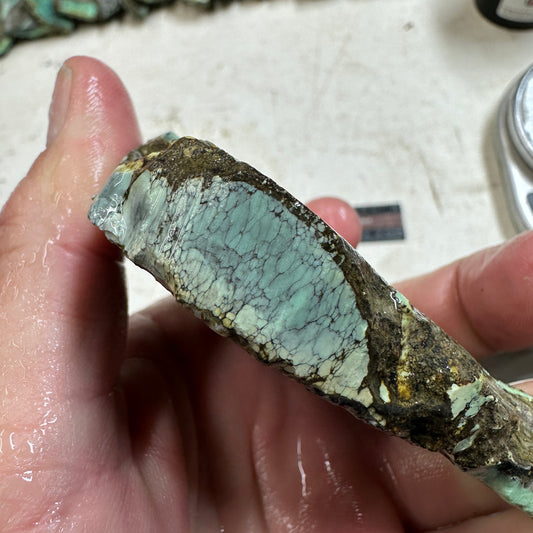 BROKEN ARROW VARISCITE Trimmed Rough Slab - 187 grams