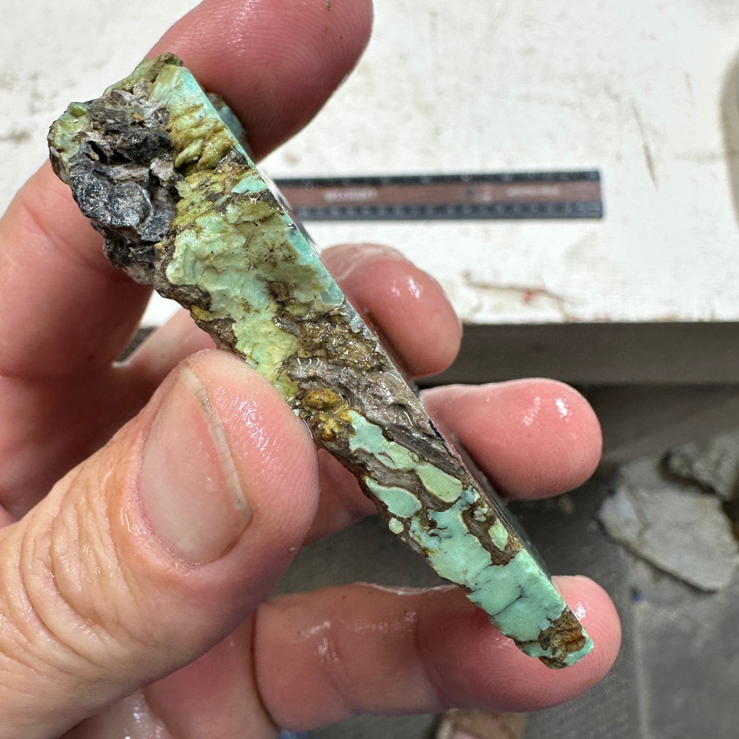 BROKEN ARROW VARISCITE Trimmed Rough Slab - 93 grams