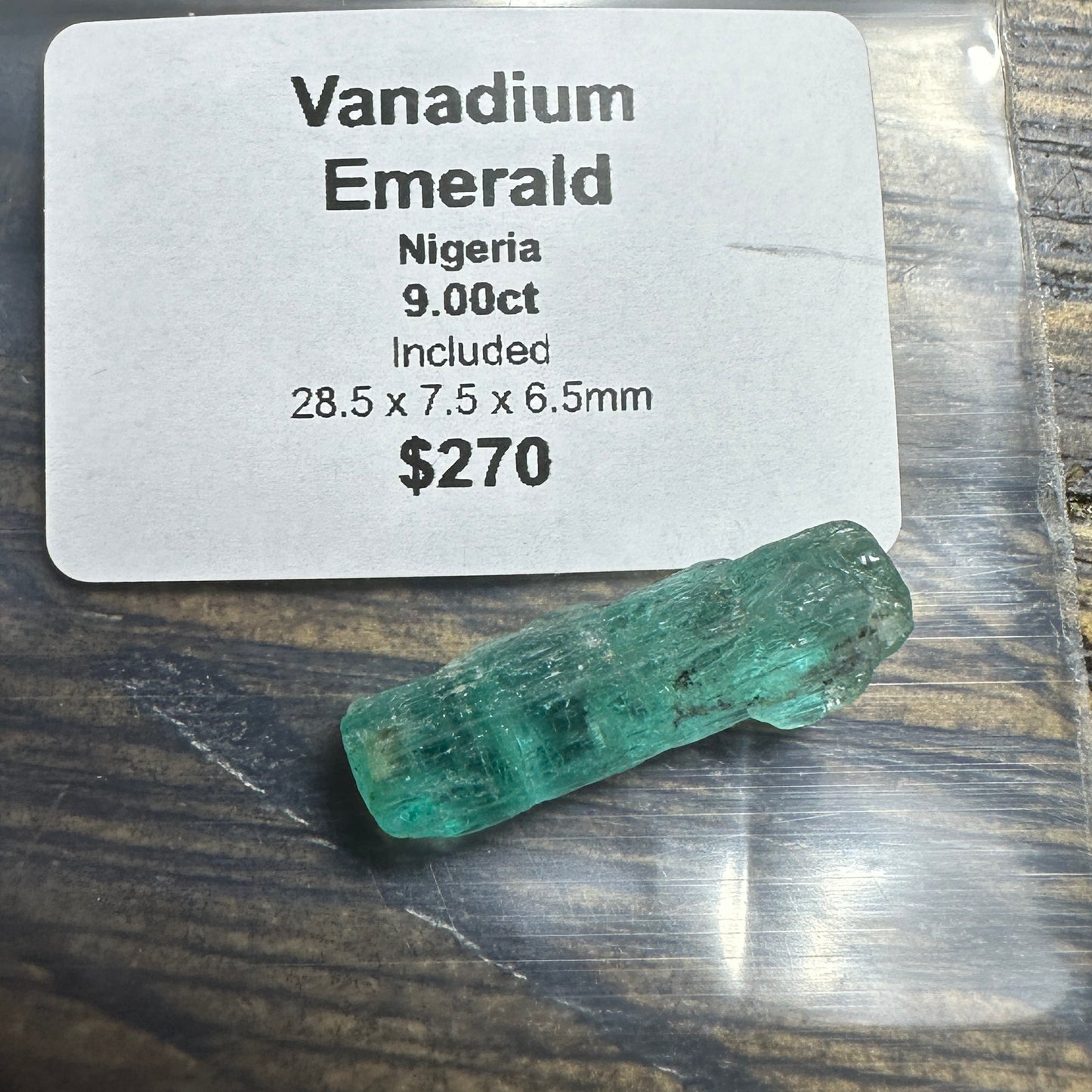 9.00ct VANADIUM EMERALD Facet Rough