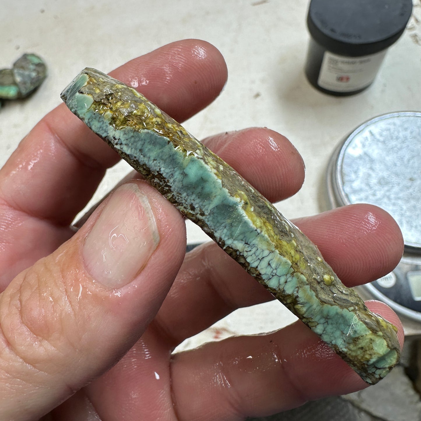 BROKEN ARROW VARISCITE Trimmed Rough Slab - 72 grams