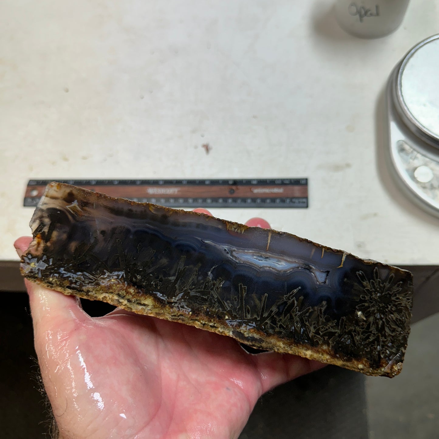 TURKISH STICK AGATE Faced Rough - 3.23 Pounds