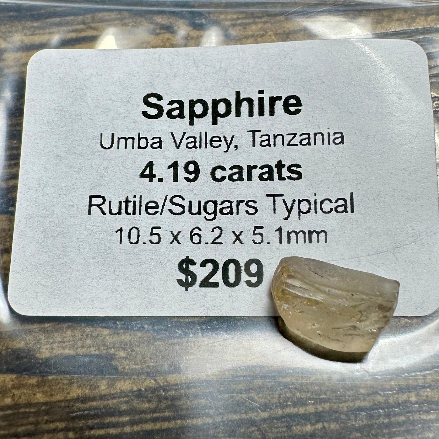 4.19ct UMBA SAPPHIRE Facet Rough