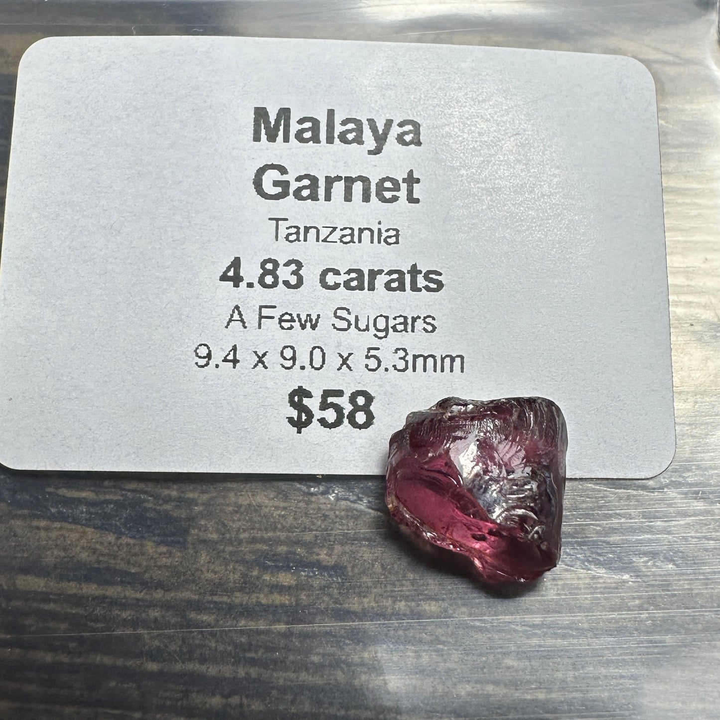 4.83ct MALAYA GARNET Facet Rough