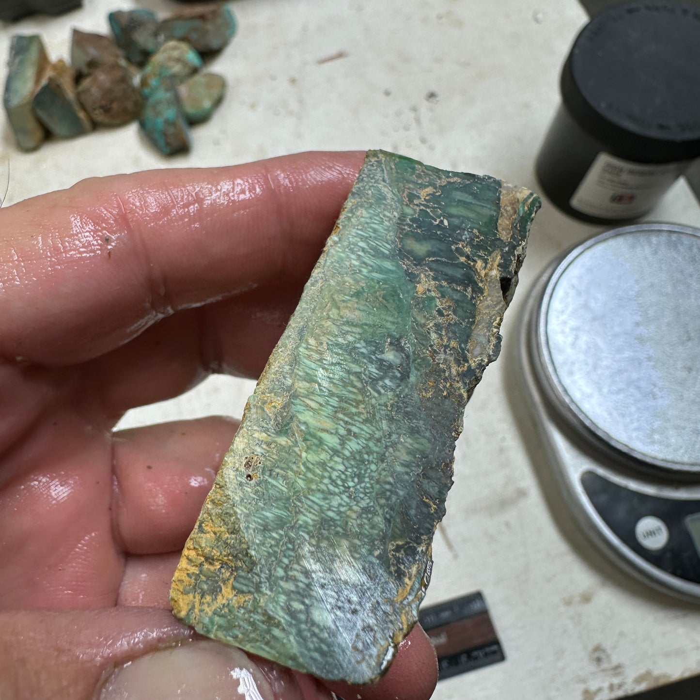 AUSTRALIAN VARISCITE Faced Rough - 102.4 grams