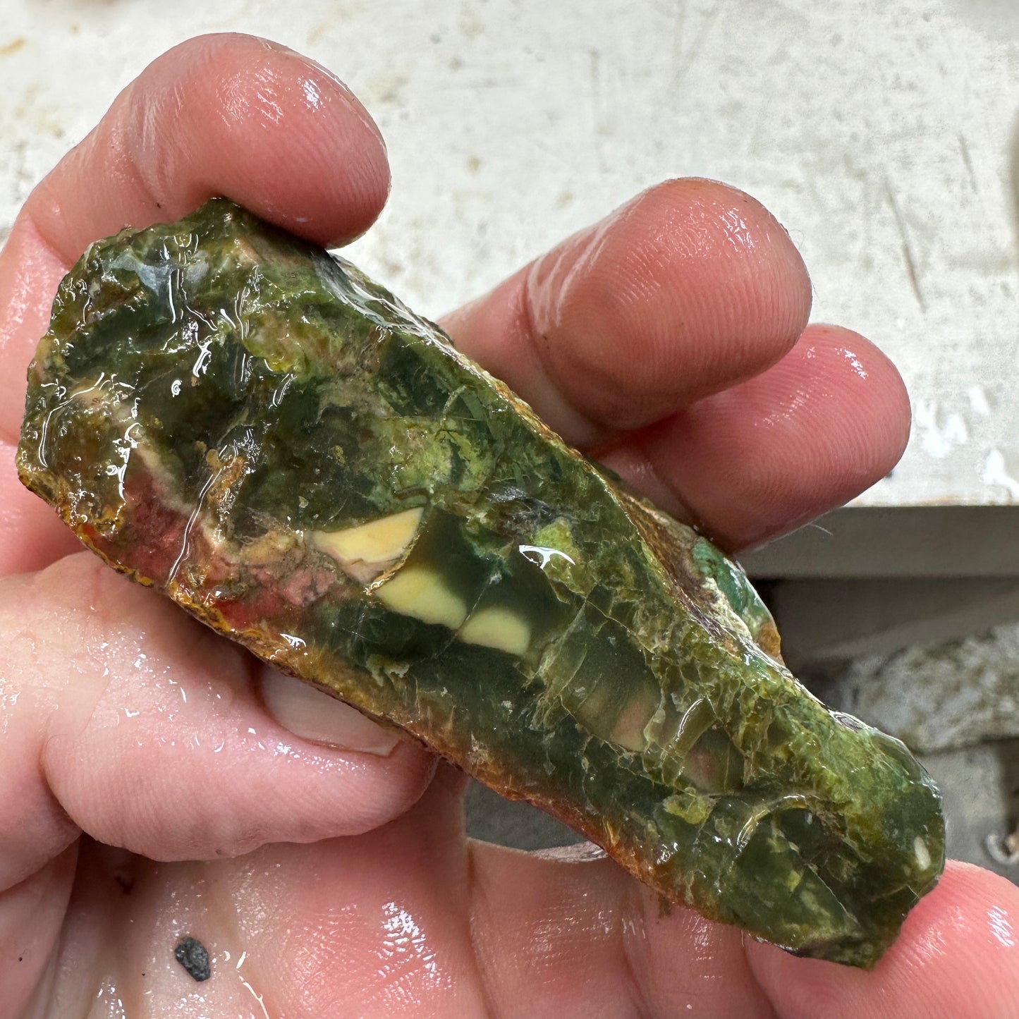 MORRISONITE JASPER Faced Rough - 0.40 Pounds