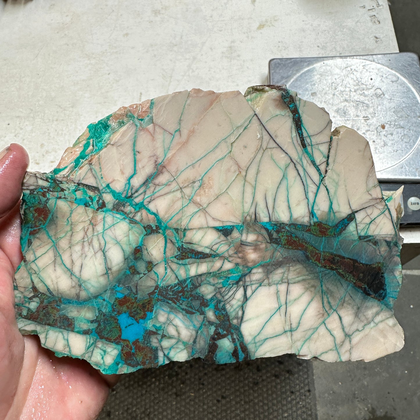 BLUE LIGHTNING CHRYSOCOLLA Slab - 401 grams