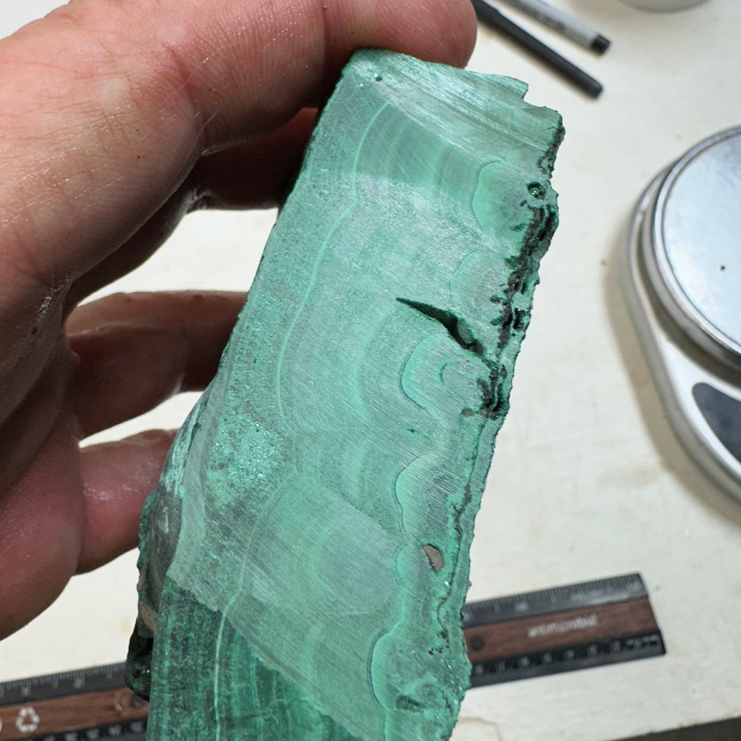 MALACHITE Faced Rough - 1.49 Pounds