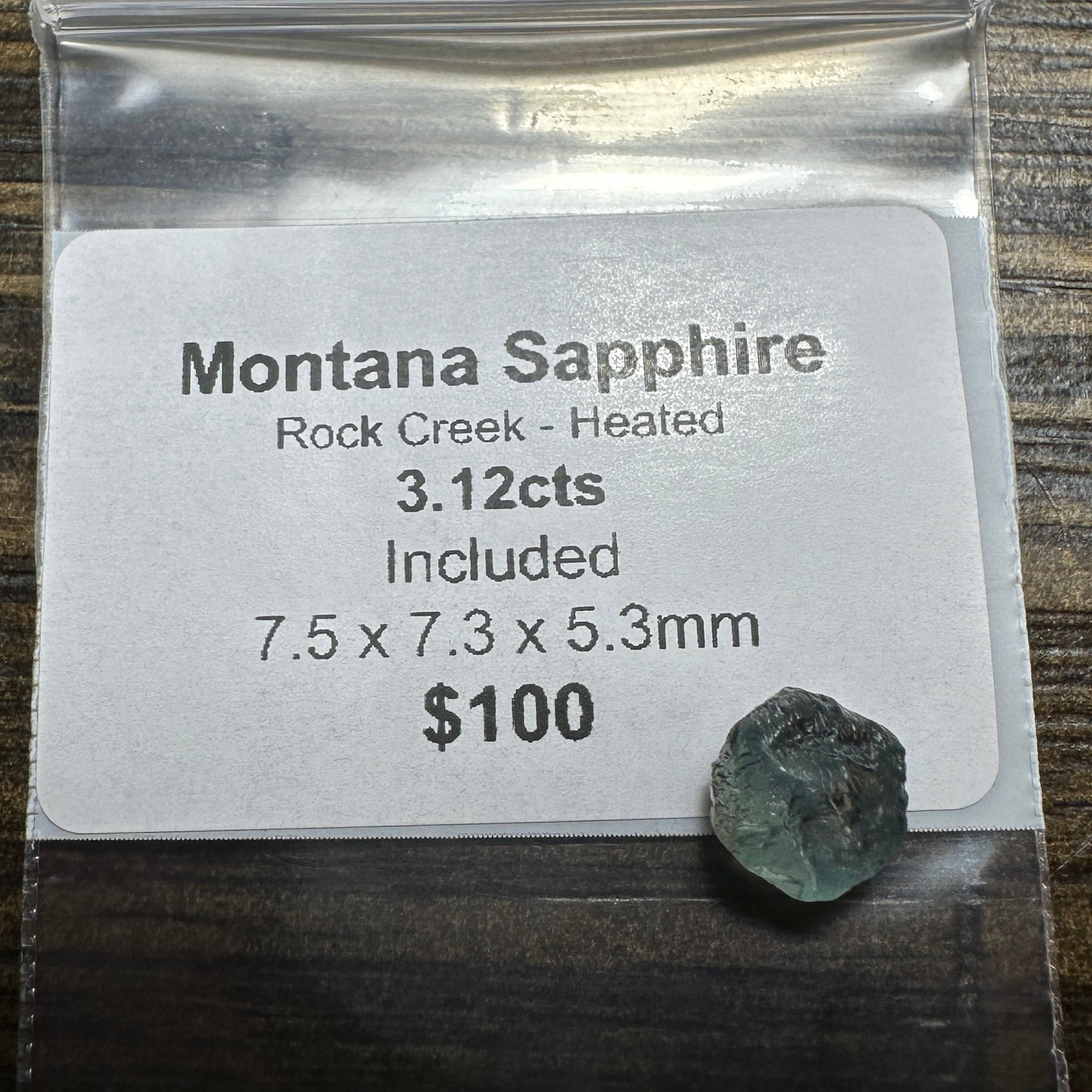 3.12ct MONTANA SAPPHIRE Facet Rough