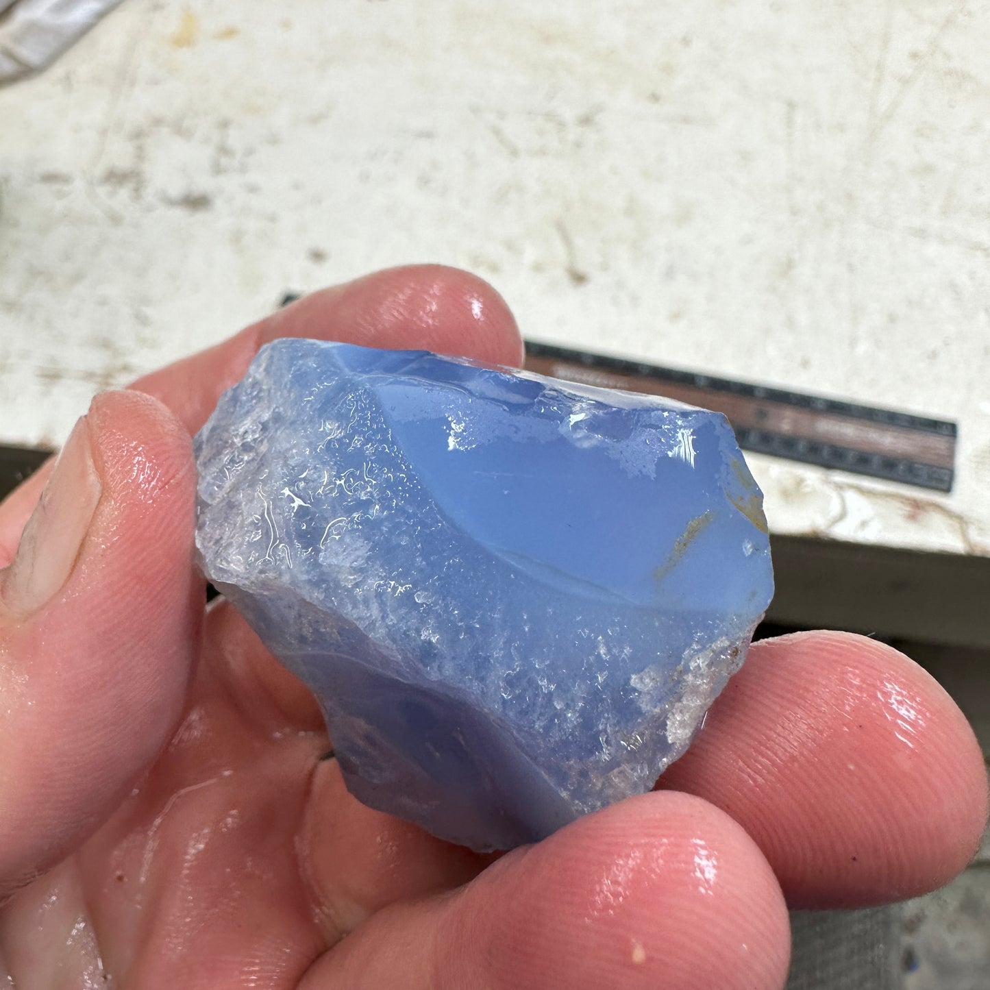 Ethiopian BLUE AGATE Rough - 80.3 grams