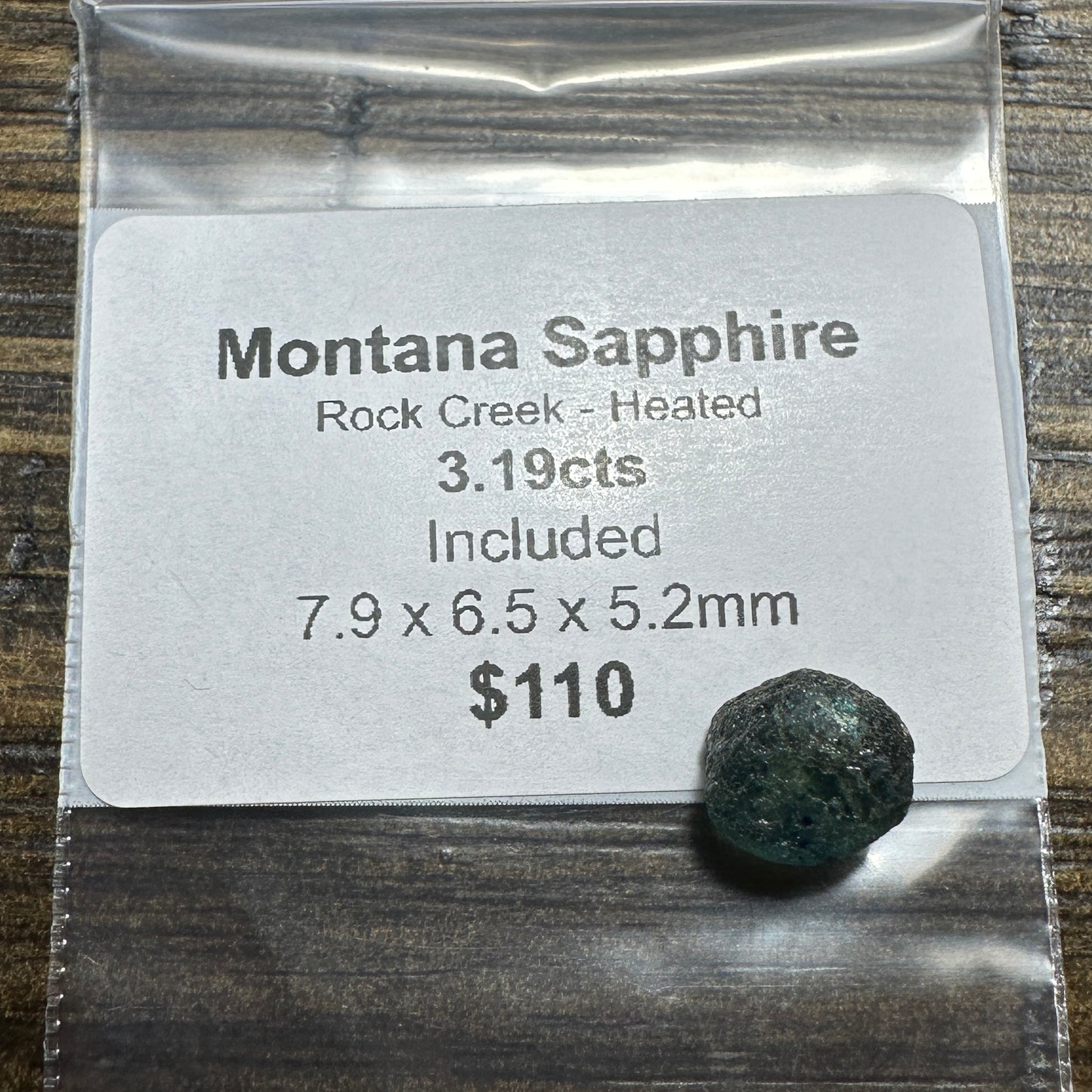 3.19ct MONTANA SAPPHIRE Facet Rough