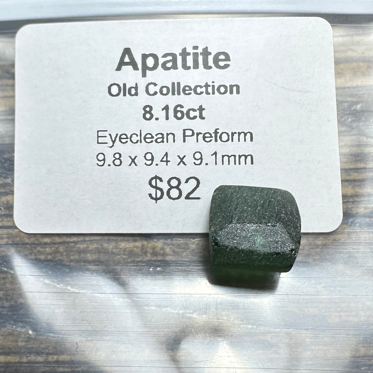 8.16ct GREEN APATITE Preformed Facet Rough