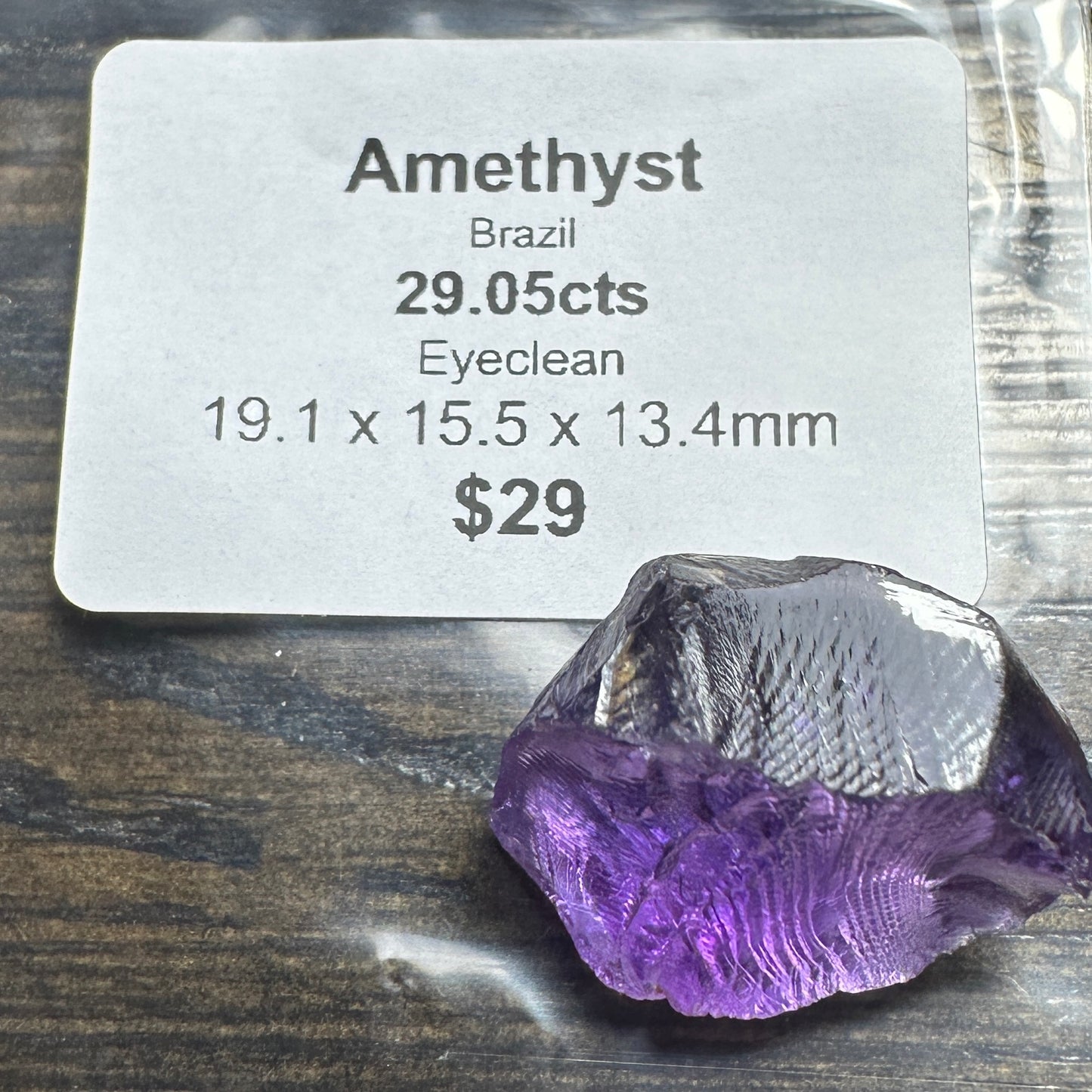 29.05ct Brazilian AMETHYST QUARTZ Facet Rough