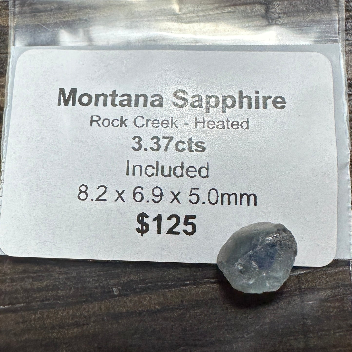 3.37ct MONTANA SAPPHIRE Facet Rough