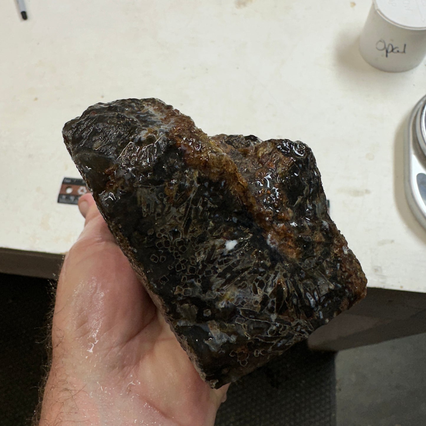 TURKISH STICK AGATE Faced Rough - 3.23 Pounds