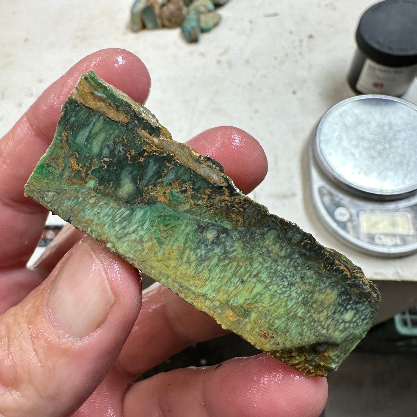 AUSTRALIAN VARISCITE Faced Rough - 102.4 grams