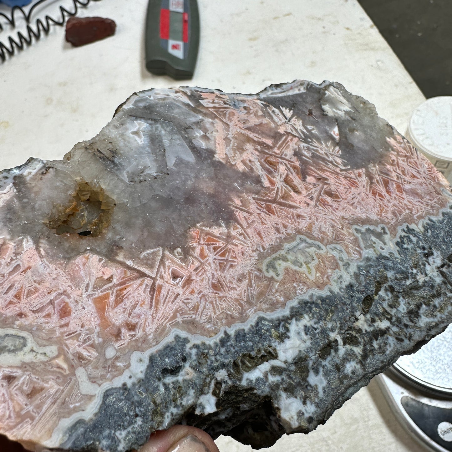 MOROCCAN STICK AGATE Faced Rough - 3.89 Pounds