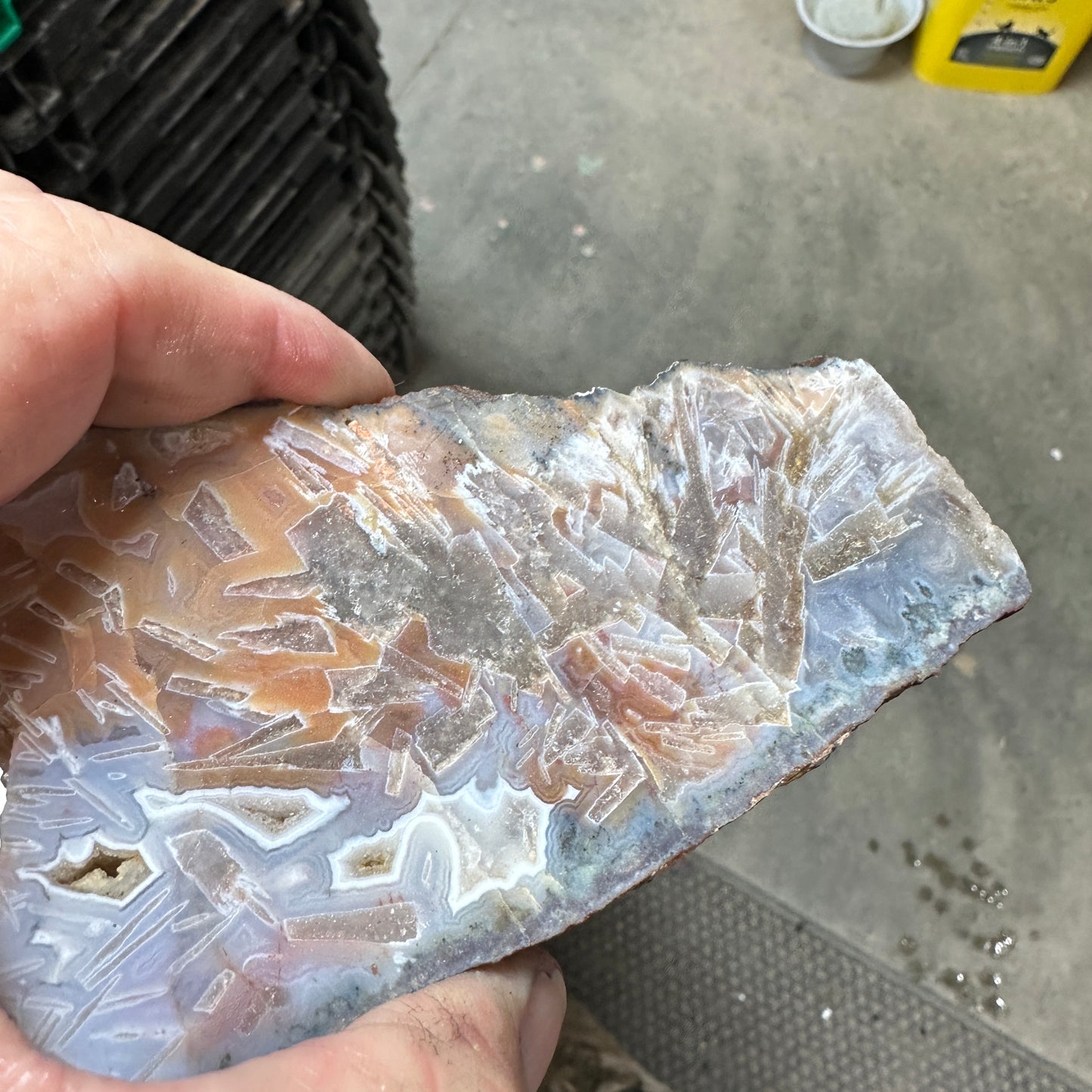MOROCCAN STICK AGATE Faced Rough - 1.60 Pounds