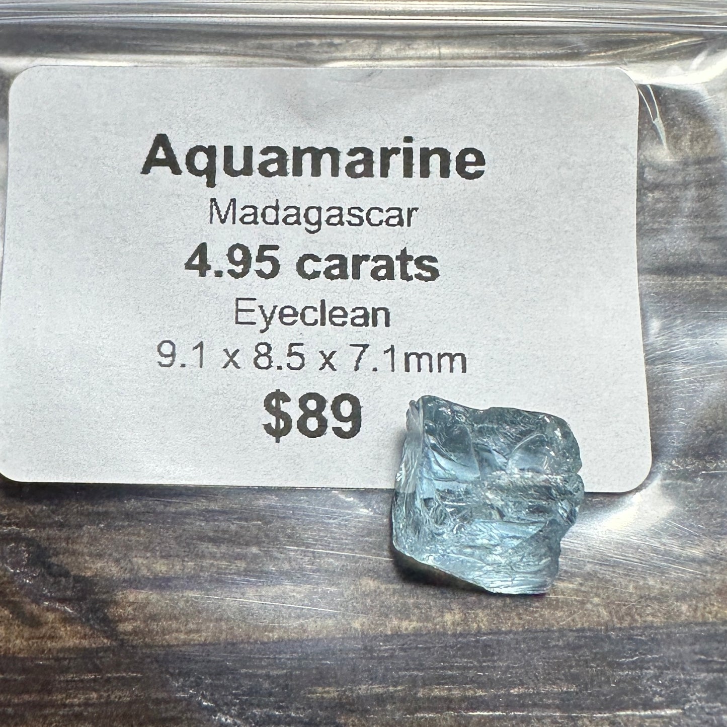 4.95ct AQUAMARINE BERYL Facet Rough