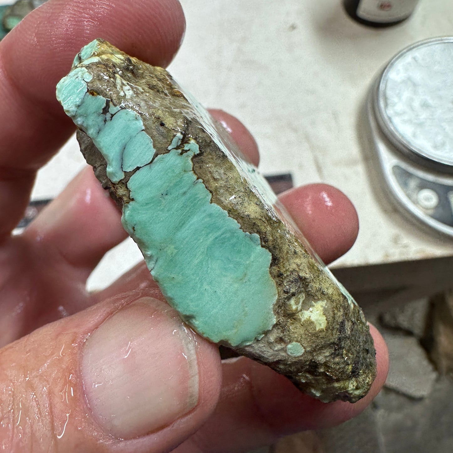 BROKEN ARROW VARISCITE Trimmed Rough Slab - 85 grams