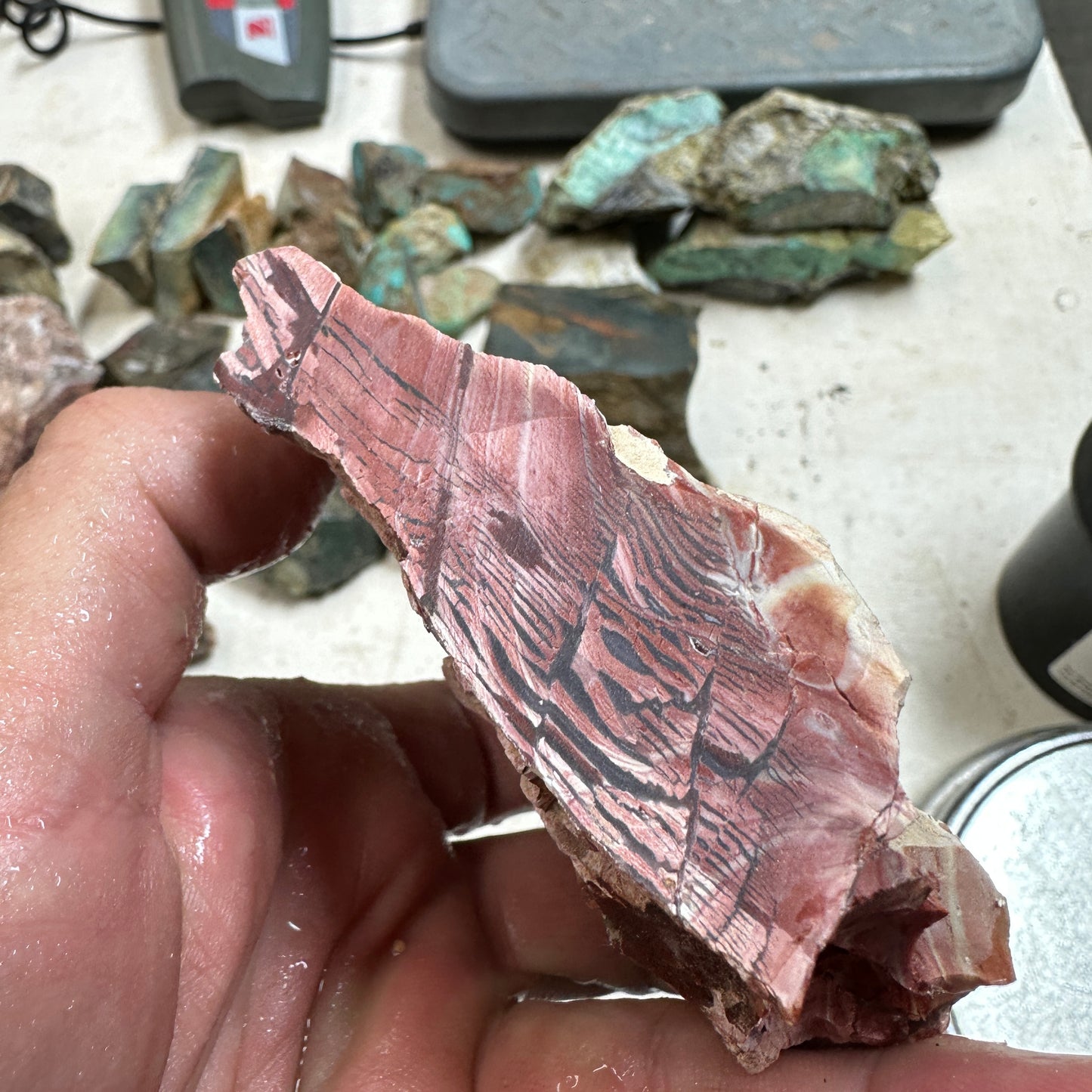 Red HOWARDITE Faced Rough - 0.46 pounds