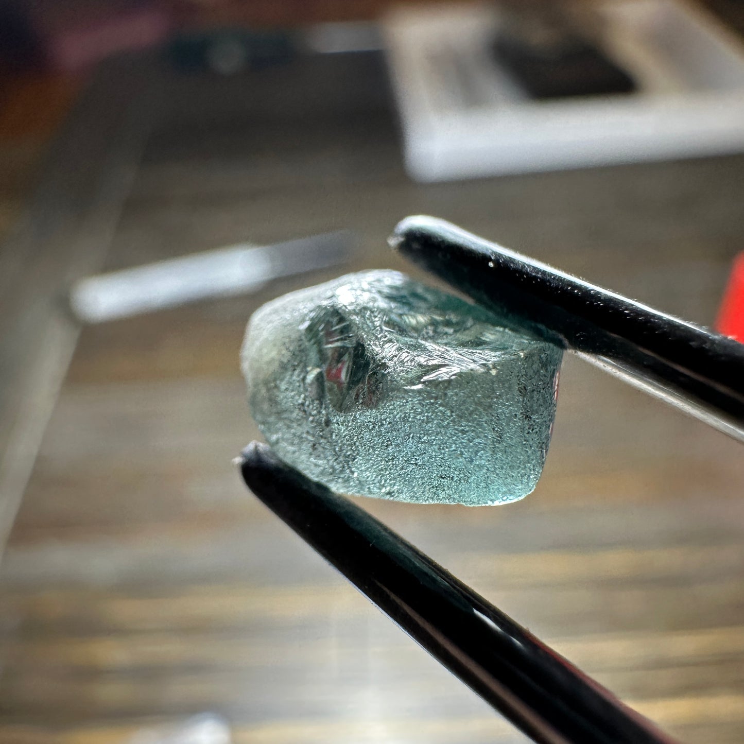 BLUE ZIRCON 3pcs., 3.53g Facet Rough Parcel