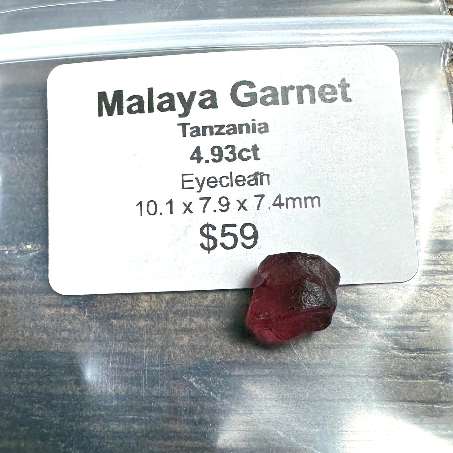 4.93ct MALAYA GARNET Facet Rough