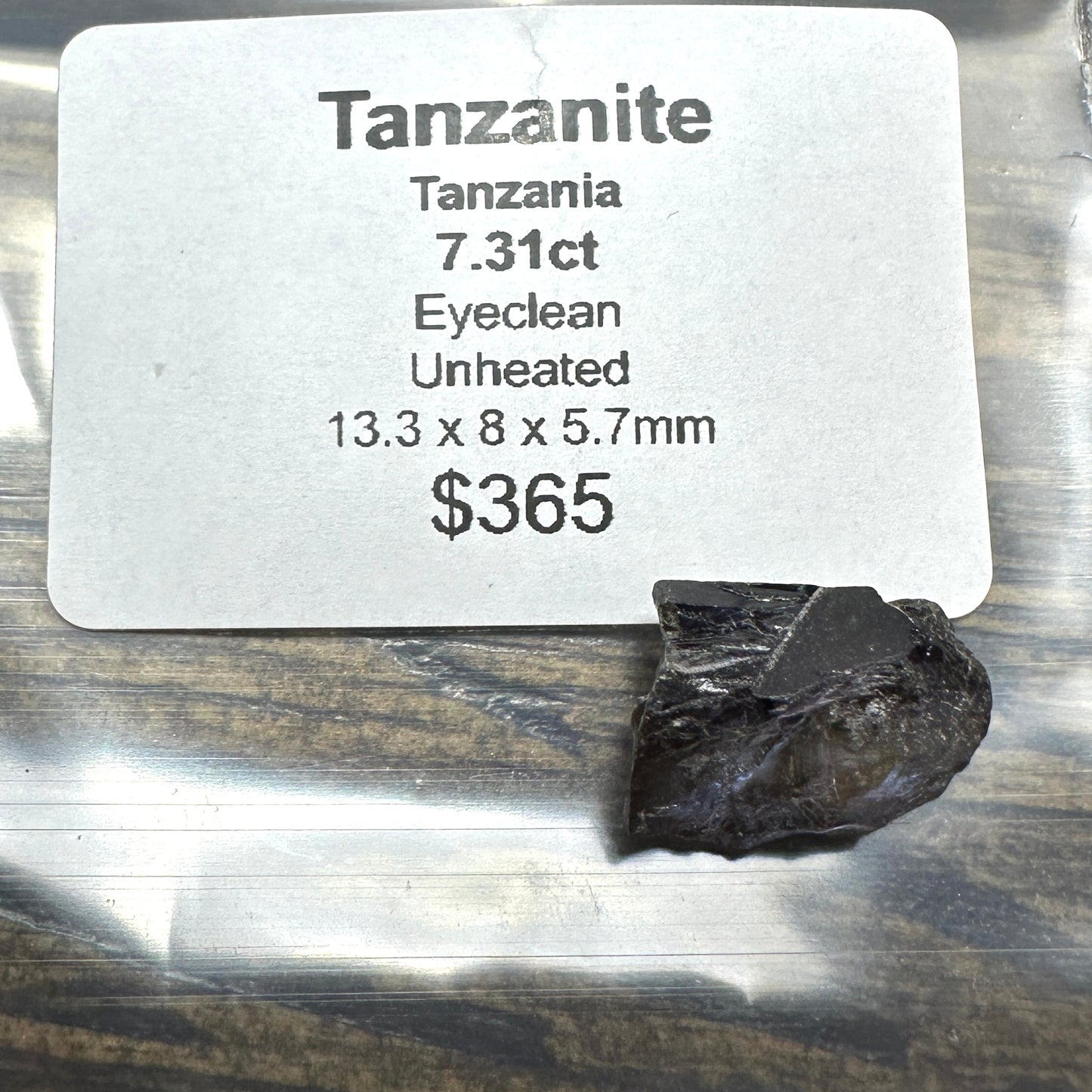 7.31ct unheated TANZANITE Facet Rough