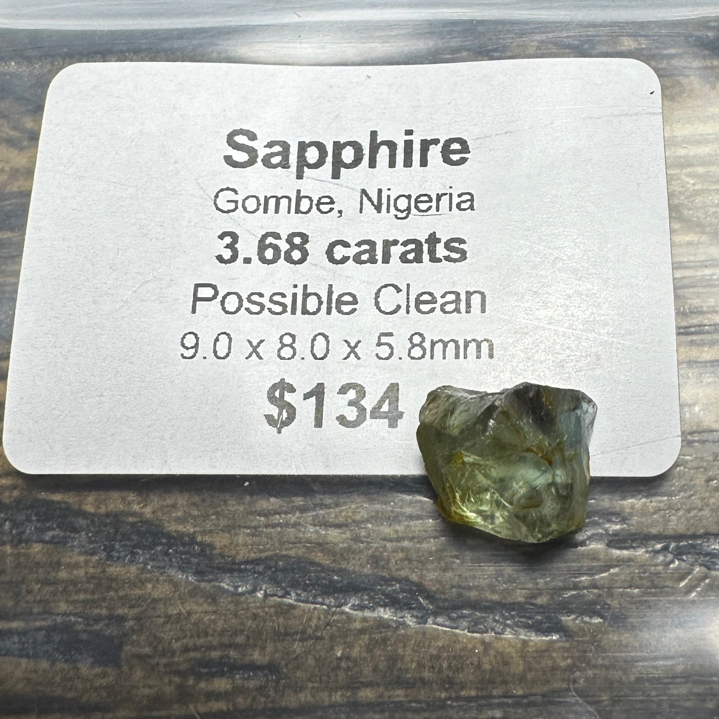 3.68ct GOMBE SAPPHIRE Facet Rough