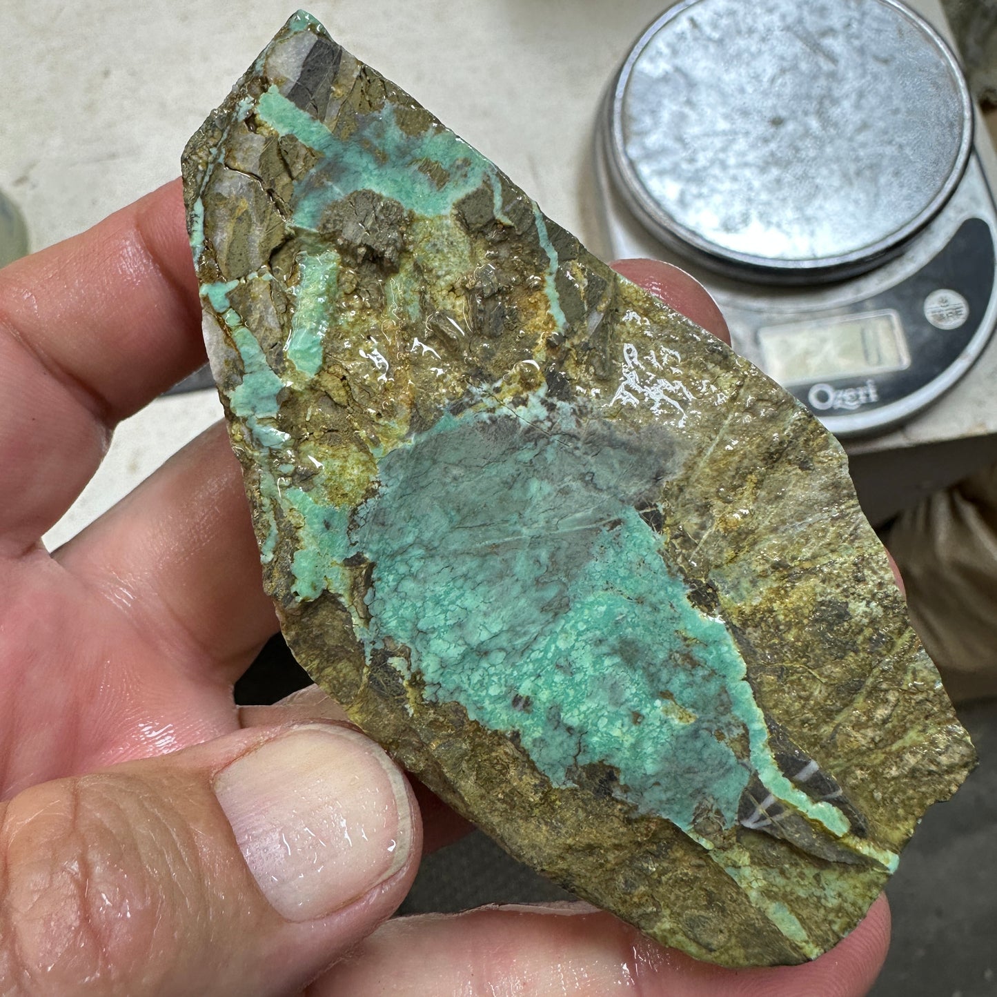 BROKEN ARROW VARISCITE Trimmed Rough Slab - 103 grams