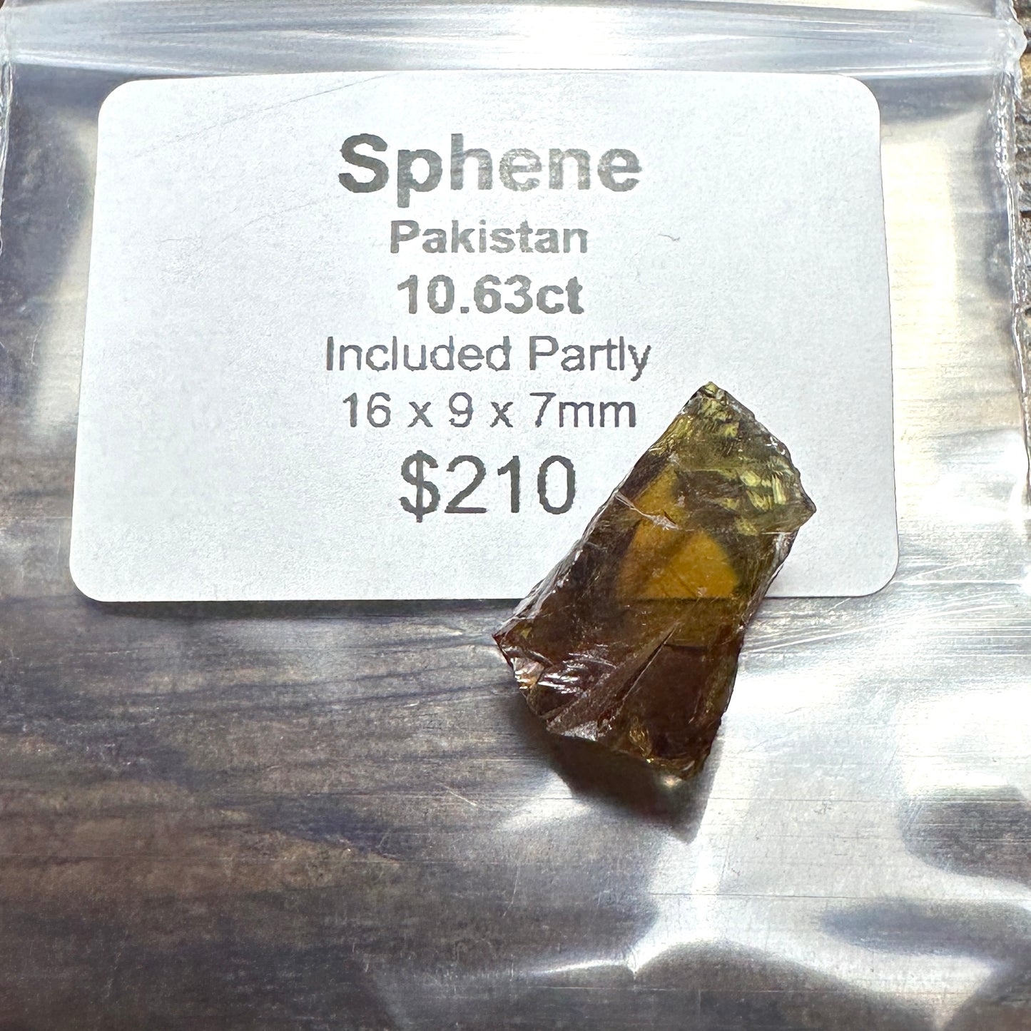10.63ct SPHENE Facet Rough