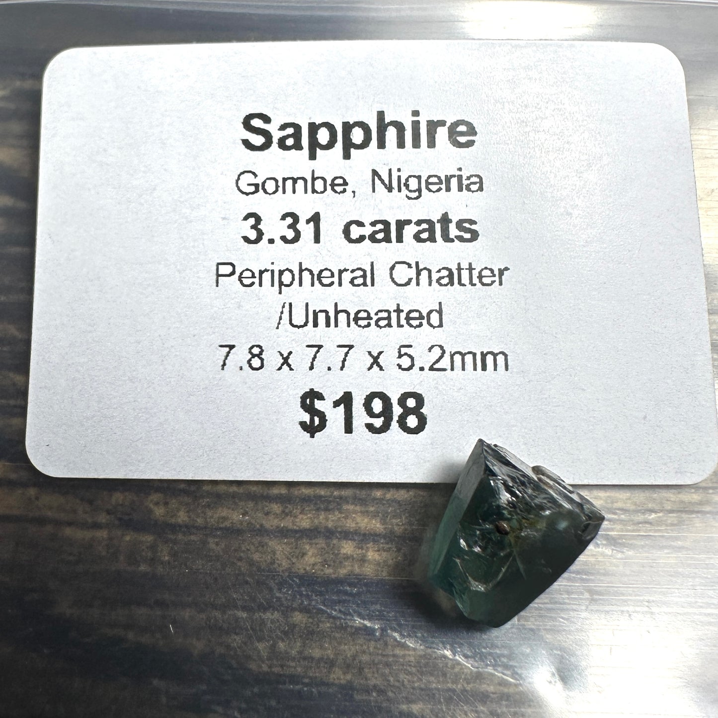 3.31ct GOMBE SAPPHIRE Facet Rough