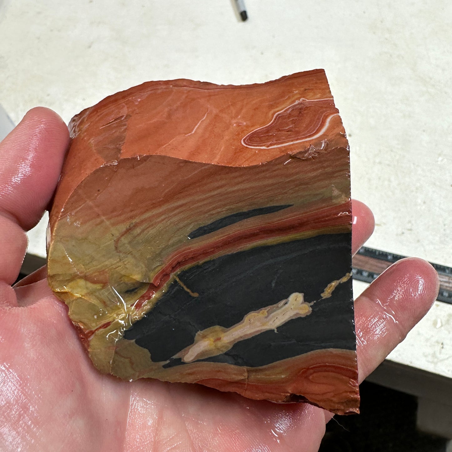 WINDY MOUNTAIN JASPER Faced Rough - 1.58 Pounds