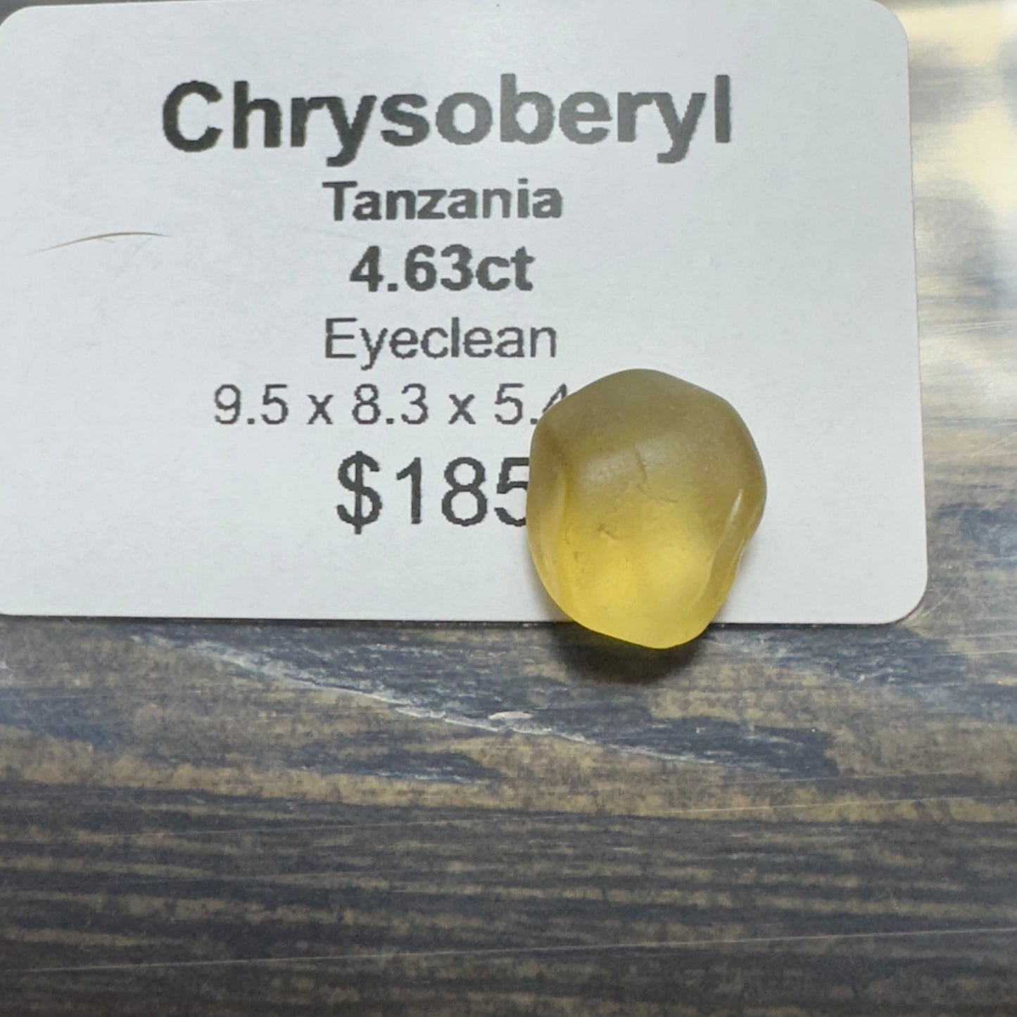 4.63ct CHRYSOBERYL Facet Rough