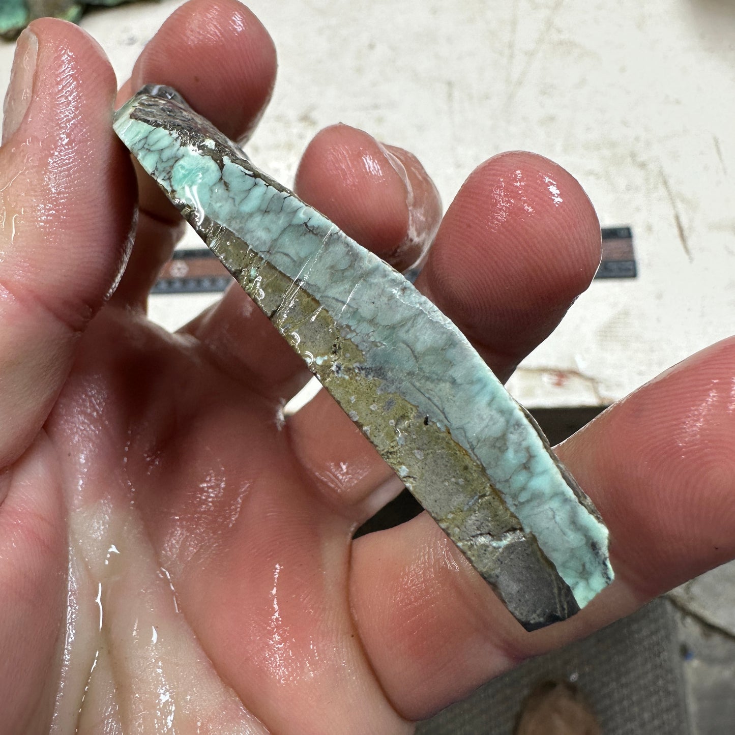 BROKEN ARROW VARISCITE Trimmed Rough Slab - 71 grams